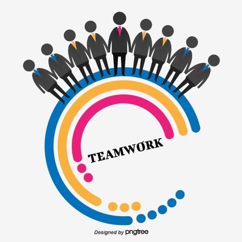 Teamwork Logo, Work Logo, Team Effort, Team Work, Creative Background, Background Information, Cartoon Illustration, Free Psd, Free Png