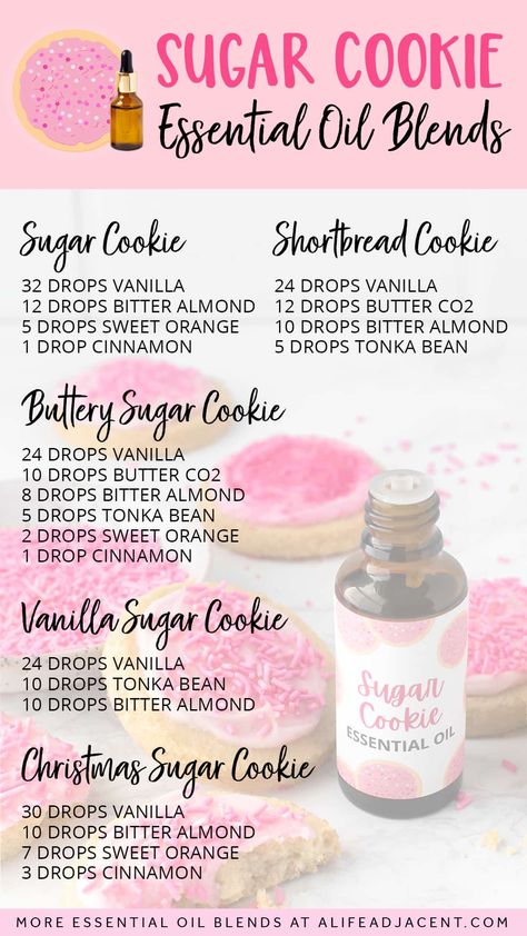 These sugar cookie essential oil blends will make your house smell like a bakery! You can use them in DIY skincare recipes for a mouthwatering cookie fragrance. Or try each sugar cookie oil blend in a passive diffuser for aromatherapy. Includes delicious essential oils that smell like cookies: vanilla, tonka bean, bitter almond and butter essential oil. Homemade Candles Scented Recipes Essential Oils, Fragrance Blends For Soap, Essential Oil Wax Melt Recipes, Diy Candle Fragrance Recipes, How Much Essential Oil To Use In Candles, Smell Good Candles, Candle Recipes With Essential Oils, Candle Combinations, Soy Candle Scents Recipes