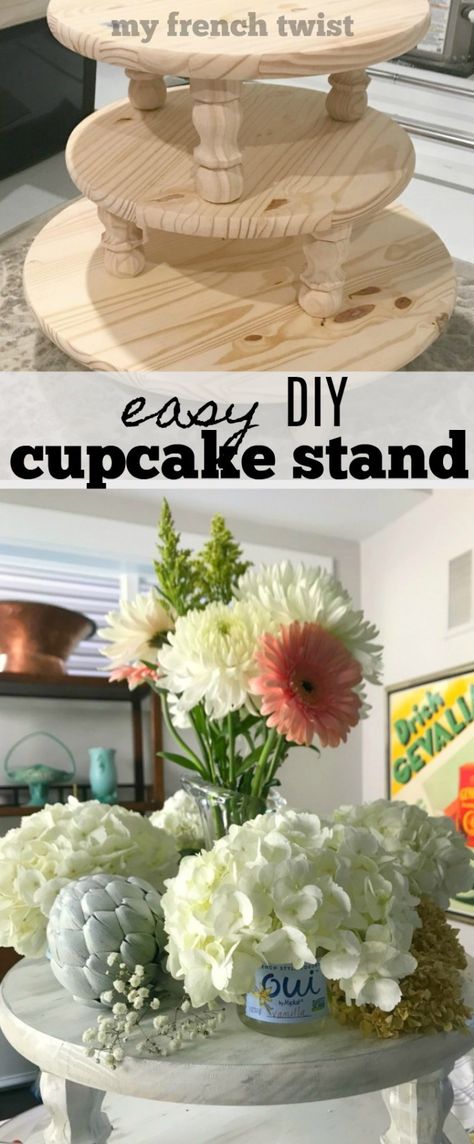 tiered cupcake stand - My French Twist Cupcake Stands Diy, Diy Tiered Cake Stand, Diy Boho Cupcake Stand, Cupcake Tiers Stand Diy, Dollar Tree Cupcake Stand, Diy 3 Tier Cupcake Stand, Diy Cupcake Display, Cupcake Stand Diy, Cupcake Display Ideas Diy