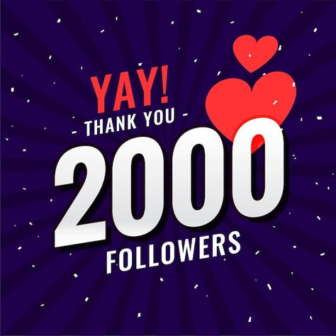 Free vector 2000 follower social media n... | Free Vector #Freepik #freevector #thank-you-followers #follow #like #online-community 2000 Followers Thank You Instagram, 1k Followers Background, Followers Background, 1k Followers Background Editing, Animation Frames, 2000 Followers, Funny Shoes, Bear Drawings, Wallpaper Iphone Dark