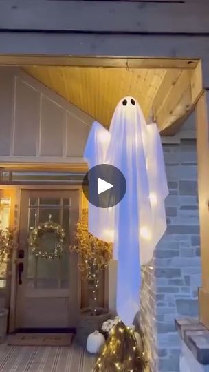 5K reactions · 306 shares | Halloween Glowing Ghost Chandelier | ��👻✨ The CUTEST hanging ghost is here to light up your porch this fall! No assembly is needed—just hang and enjoy the spooky glow at night! 🌙🖤 | By Montivate.BD | Facebook Halloween Hanging Ghost, Hanging Ghosts, Fall Halloween, At Night, The Cutest, Light Up, Porch, Ghost, Halloween