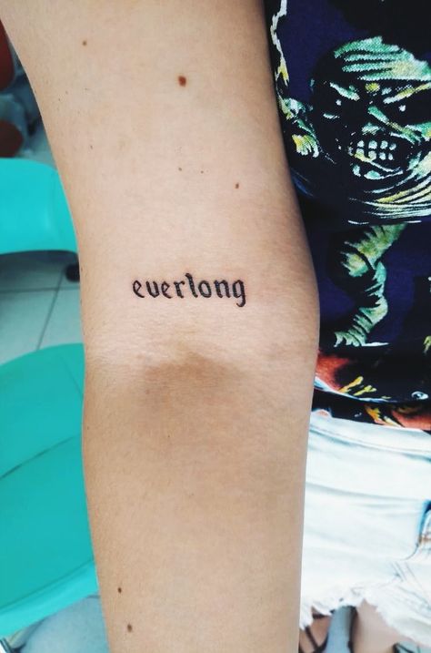 Ever Long Tattoo, This Means Nothing Tattoo, Tattoo Ideas Deftones, Classic Rock Tattoo Ideas, Everlong Tattoo Foo Fighters, Well Whatever Nevermind Tattoo, Its Called Freefall Tattoo, Succession Tattoo, Foo Fighters Everlong Tattoo