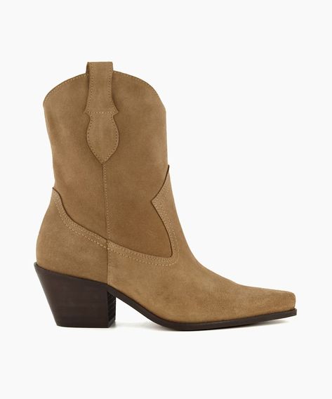 Ankle Western Boots, Suede Cowboy Boots, Western Trend, Cuban Heels, Block Heel Boots, Western Boot, Dune London, Ladies Of London, Cowboy Boot