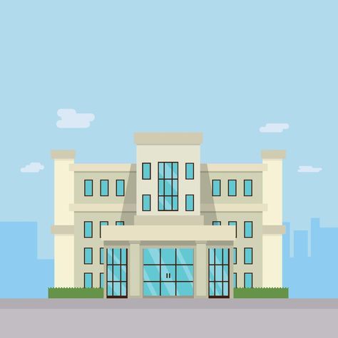 Modern Company Building, Flat Building Illustration, Big Company Building, Company Building Design, Illustration City, Company Building, Cover Magazine, Big Building, Building Illustration