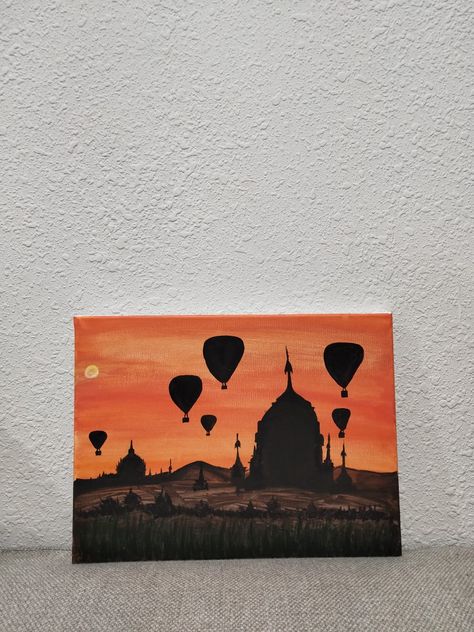 Acrylic Painting Bagan Myanmar Art, Bagan Myanmar, Myanmar Art, Meaningful Drawings, Canvas Painting Designs, Painting Designs, Bagan, Mini Canvas Art, Mini Canvas