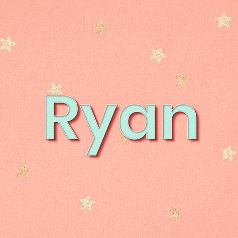 Ryan Name, Unisex Names, Word Art Typography, Unisex Name, Art Typography, Typography Quotes, Free Illustrations, Cute Design, Design Design