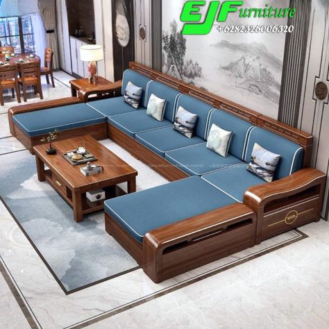 Kursi Tamu Sudut Surabaya Model Minimalis Terbaru Sentar Tebal Sofa, Sofa Design Living Rooms Indian Wooden, Sofa Design Wooden Indian, Sagwan Wood Sofa Design, Sofa Set Designs Wooden Carving, Wooden Temple For Home, Set Sofa, Stairs Design Interior, Wooden Sofa Set Designs