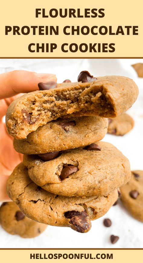 Single Serve Protein Cookie, No Bake Protein Cookies, Gluten Free Protein Cookies, Gluten Free Protein Powder, Chocolate Chip Protein Cookies, Healthy Protein Desserts, Protein Chocolate Chip Cookies, Protein Powder Cookies, Peanut Butter Protein Cookies