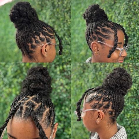 Loc Top Knot, High Bun Loc Styles, Loc Pineapple Ponytail, Loc Styles Medium Length, Ponytail Loc Styles, Loc Styles Medium Updo Women, Artificial Dreadlocks, Latest Dreadlocks Styles, Pretty Updos