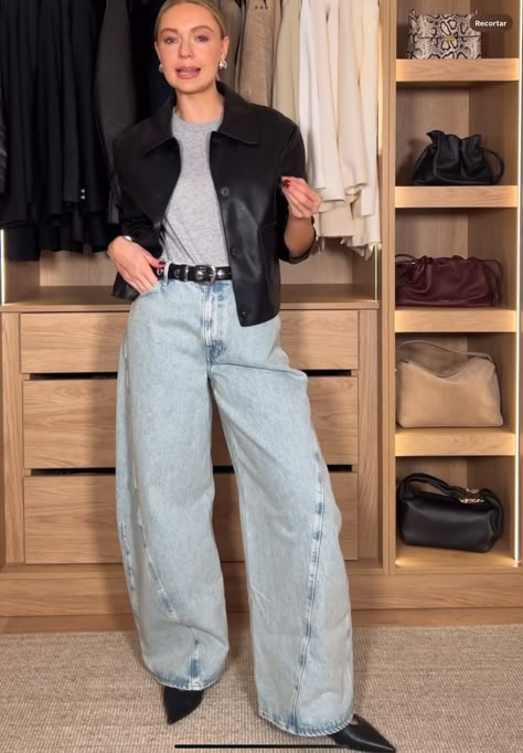 Balloon Jeans Outfit Street Style, Ballon Jeans Outfits, Balloon Jeans Outfit, Balloon Pants Outfit, Balloon Jeans, Baggy Jeans Outfit, Barrel Jeans, Tomboy Chic, Jeans Street Style