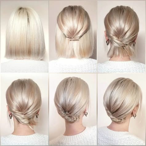 Updo Hairstyle For Short Hair, Easy Short Hair Do, Sleek Hairdos For Short Hair, Wedding Short Hair Styles, Hairdo For Short Hair, Wedding Hair Ideas For Short Hair, Wedding Updo Short Hair, Wedding Styles For Short Hair, Bridal Hairstyles Short Hair