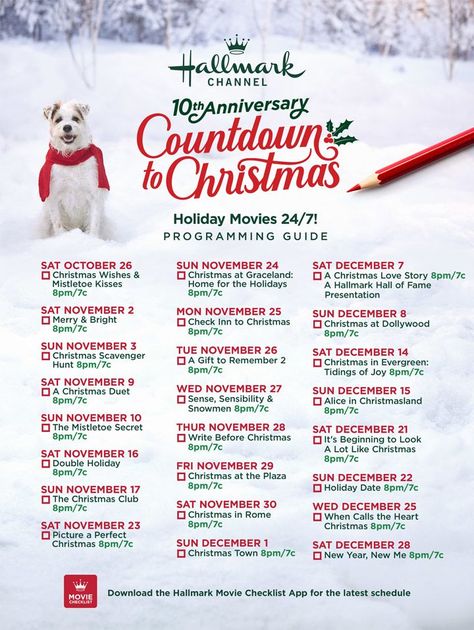 Hallmark Christmas Movies List, Netflix Christmas Movies, Christmas Movies On Tv, Christmas Movies List, Movie Schedule, Hallmark Movie, Hallmark Christmas Movies, Christmas Shows, Countdown To Christmas