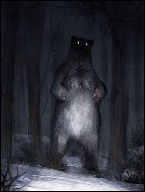 Mark Molnar - Sketchblog of Concept Art and Illustration Works Were Creatures Concept Art, Dark Animal Art, Werebear Art, Creature Concept Art Monsters, Monster Bear Art, Bear Concept Art, Bear Monster, Scary Bear Art, Monster In Woods