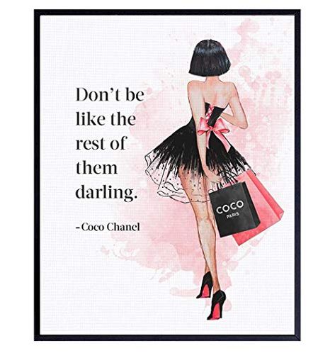 Fashion Design Room, Glam Wall Decor, Photo Printer, Coco Chanel, Inspirational Quote, Coco, Black Pink, Chanel, Wall Decor