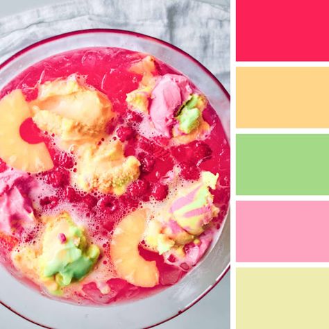 Sherbet Color Palette, Rainbow Sherbet Punch, Sherbet Punch, Food Inspired, Rainbow Sherbet, Color Palette Challenge, Orange Sherbet, Palette Ideas, Color Balance