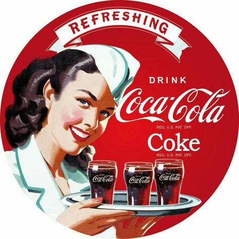 publicité vintage #tomsanati Coca Cola Poster, Coca Cola Kitchen, Coke Ad, Always Coca Cola, Coca Cola Ad, World Of Coca Cola, Vintage Coke, Etiquette Vintage, Coke Cola