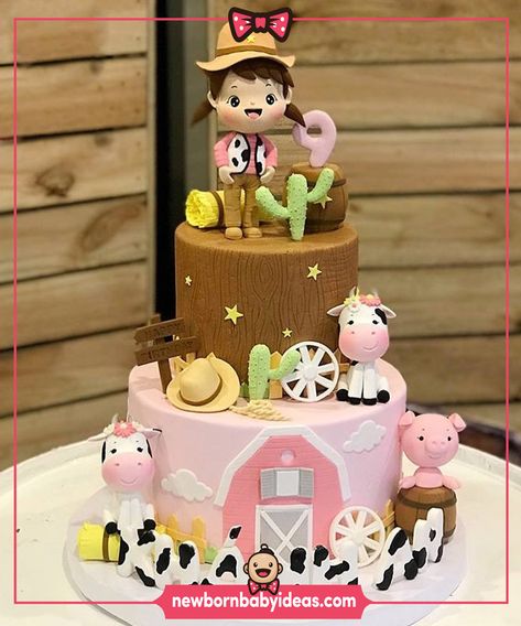 Farm Theme Birthday Cake, Birthday Cake Animals, Zoo Birthday Cake, Petting Zoo Birthday Party, Cake Animals, Farm Cakes, Farm Birthday Cakes, Barnyard Cake, Second Birthday Cakes