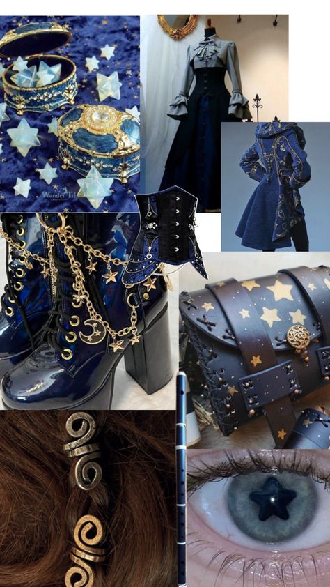 Lunarpunk Outfit, Astroacademia Outfits, Fantasy Star Outfit, Space Academia Aesthetic Outfit, Mage Aesthetic Outfits, Celestial Witch Aesthetic Outfit, Celestial Ren Faire Outfit, Earth Themed Outfits, Space Themed Outfits Drawing