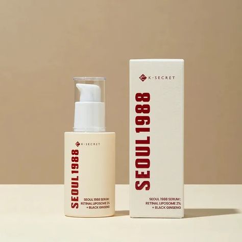 KSECRET - SEOUL 1988 Serum : Retinal Liposome 2% + Black Ginseng | YesStyle Korean Skincare Packaging, Retinal Serum, Korean Sunscreen, Ginseng Extract, Ginseng Root, Panax Ginseng, Night Time Skin Care Routine, Nighttime Skincare, Glow Skin