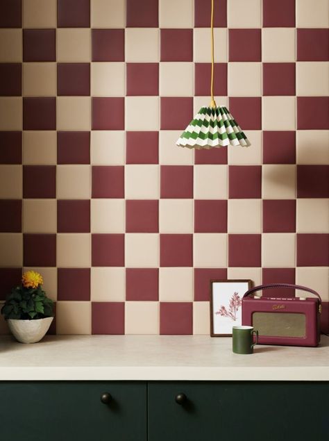 Hallway Wall Tiles, Checkerboard Floor, Wine And Canvas, Painted Kitchen, Tile Inspiration, Kitchen Wall Tiles, Porcelain Flooring, Wall And Floor Tiles, Color Tile