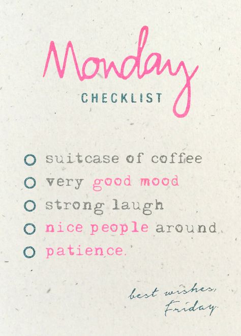 Monday Checklist, Todo List, Summer 2016, Good Mood, Monday Motivation, Good People, Spring Summer