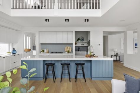 Every day is a holiday at home with Porter Davis’ Plaza Grange design Coloured Kitchens, Porter Davis, Classic Life, Kitchen Benchtops, Beach House Kitchens, 31 March, Colour Texture, Classic Interior Design, Timber Furniture