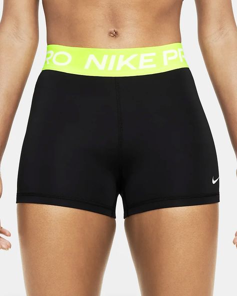 Nike Pro Women's 3" Shorts. Nike.com Nike Pro Shorts Outfit, Nike Pro Spandex Shorts, Black Nike Pros, Nike Shorts Women, Nike Pro Spandex, Nike Pro Women, Nike Pro Shorts, Shorts Nike, Spandex Shorts