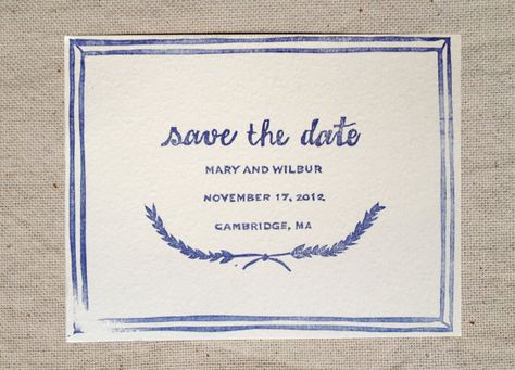 Save the Date  // "Prince" Laurel Hand Carved Stamps, Invitation Inspiration, Home Tours, City Guides, Design Sponge, Wedding Stationary, Wedding Paper, 로고 디자인, Rubber Stamp