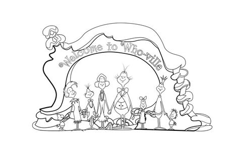 Whoville Houses, Fun Party Decorations, Whoville Christmas Decorations, Grinch Whoville, Houses Clipart, Grinch Coloring Pages, Christmas Hallway, Grinch Crafts, Grinch Decorations