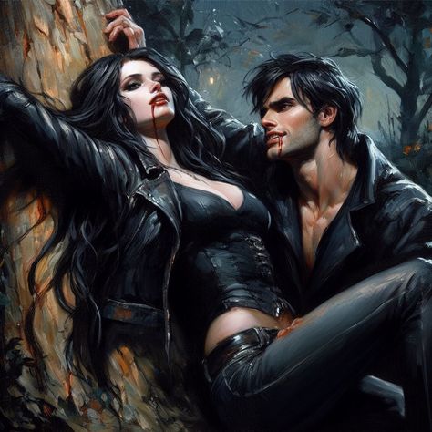 Vampire Lovers Art, Vampire Love Couple, Vampire And Werewolf Couple, Female Vampire Art, Werewolf And Vampire, Werewolf Love, Dark Sketches, Vampire And Werewolf, Vampire Tattoo Designs