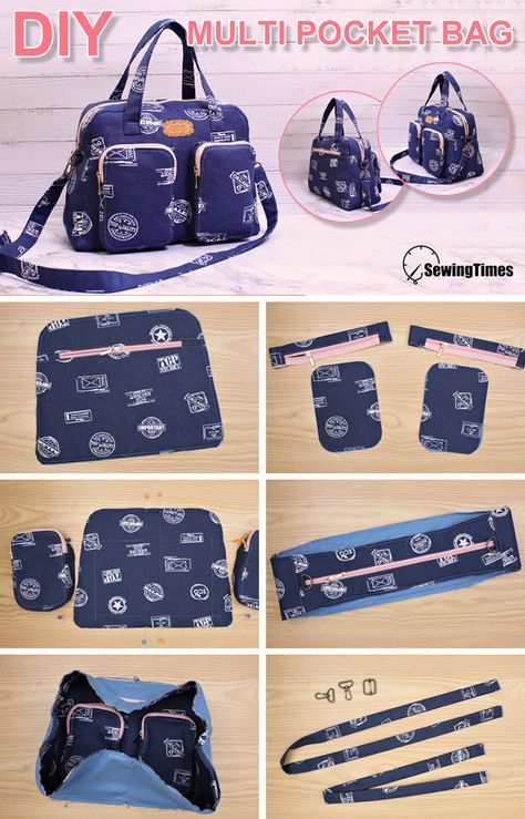 Crossbody Bag Sewing, Tips Menjahit, Tas Denim, Bag Sewing Tutorial, Crochet Hand Bags, Sewing Handbag, Multi Pocket Bag, Diy Bag Designs, Christmas Ornaments Diy