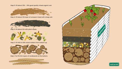 How To Fill A Raised Garden Bed Layers, Raised Garden Bed Layers, Filling Garden Beds, Hugelkultur Raised Beds, How To Fill A Raised Garden Bed, High Garden Beds, High Raised Beds, High Raised Garden Beds, Raised Garden Bed Soil