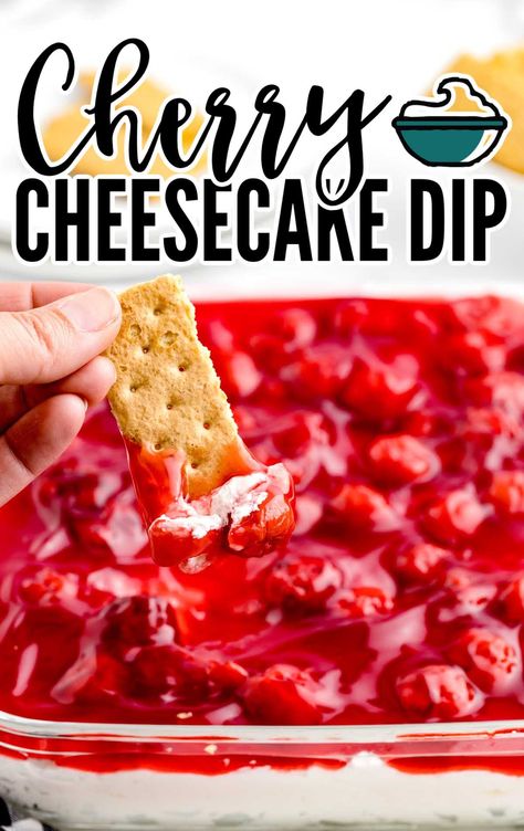 A must-try for all cheesecake lovers, cherry cheesecake dip has all the flavor of a classic cherry cheesecake, but in an irresistible dessert dip. Cream Cheese Marshmallow Fluff, Cherry Cheesecake Dip, Easy Dessert Dips, Mini Cherry Cheesecakes, Cheesecake Dip Recipe, Sweet Cherry Pie, Fruit Pie Filling, Dessert Dip, Caramel Apple Dip