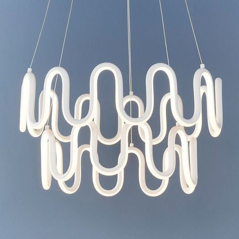 Squiggle - Feature LED Ceiling Light - Lightbox Lighting Chandelier, Modern Ceiling, Led Module, Modern Interiors, Calling Cards, Light Texture, Dimmer Switch, Led Ceiling Lights, Ceiling Pendant