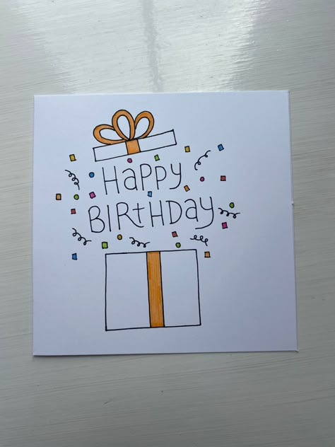 Happy Birthday Card! Fast Birthday Cards, Ideas For Happy Birthday Cards, Birthday Drawings Cute, Handmade Card Birthday, How To Make A Cute Birthday Card, Ideas For Bday Gifts, Happy Birthday Mom Diy Card, Cute Homemade Cards Birthday, Happy Birthday Easy Card