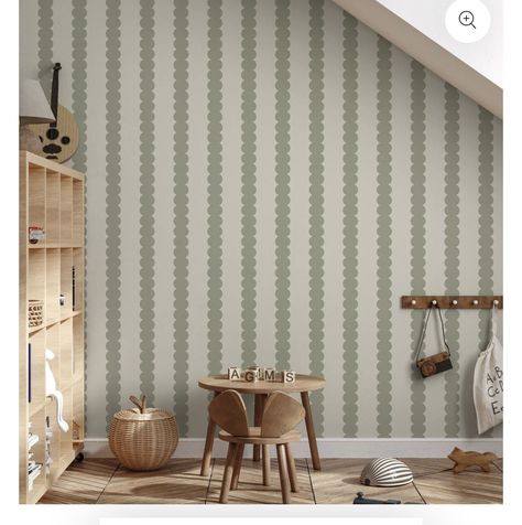 Stripe Wallpaper Nursery, Children’s Wallpaper, Scallop Nursery, Nursery Ideas Wallpaper, Wallpaper Bedroom Accent Wall, Guest Bedroom Wallpaper, Scalloped Wallpaper, Striped Wallpaper Nursery, Pink Striped Walls