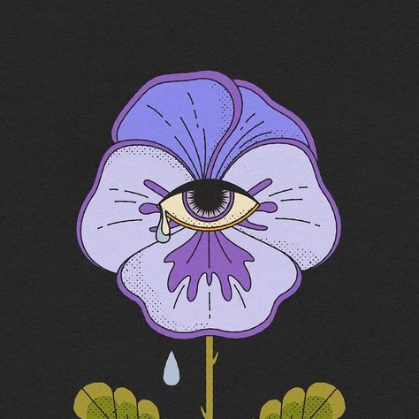 Madelynne Juenger on Instagram: "do you ever feel so emotional that the only way through is to imagine yourself as a flower so that at least your tears are contributing to a (hopefully) soon-to-be flourishing root system? this is a drawing of that 🥀   #illustrator #illustration #womenofillustration #graphicdesign #digitalart #art #flowerart #design" Sew On Canvas, Eye Flower, Tears In Eyes, So Emotional, Trippy Designs, Root System, Illustrator Illustration, Eye Design, A Drawing