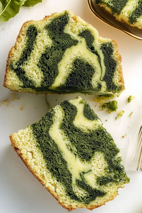 Matcha Marble Pound Cake Matcha Bundt Cake, Matcha Pastries, Macha Tea, Marble Pound Cake, Matcha Baking, Matcha Green Tea Recipes, Matcha Dessert, Matcha Cake, Green Tea Recipes