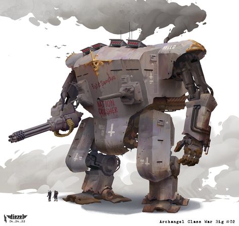 Dieselpunk Mech, Mecha Tanks, Dieselpunk Vehicles, Robot Mechanics, Alien Character, Diesel Punk, Apocalypse Survival, Steampunk Design, Dungeons And Dragons Homebrew