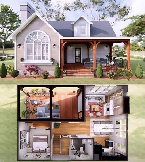 Small House Blueprints, House Flippers, Small House Layout, Shed Home, Sims 4 House Plans, Sims 4 House Building, Houses Plans, Sims 4 House Design, Casas The Sims 4