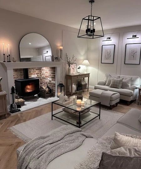 Mink Living Rooms, Neutral Lounge Ideas, Cosy Neutral Living Room, Grey And Cream Living Room, Kitchen Design Boho, Lounge With Fireplace, Fireplace Lounge, Neutral Lounge, Cream Lounge