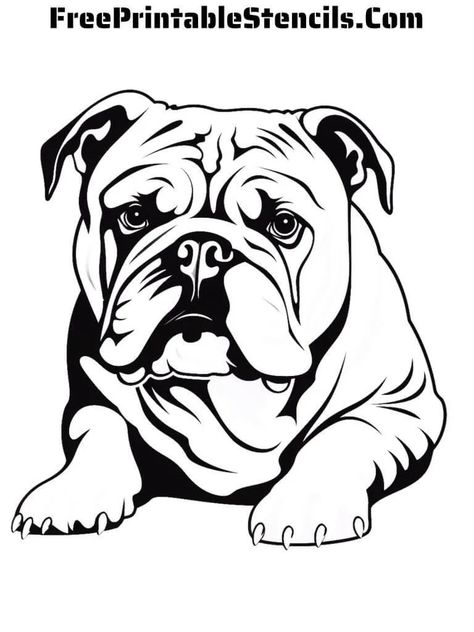 Free Printable Bulldog Stencils - Free Printable Stencils Studio Mural, Free Printable Stencils, Silhouette Cameo Beginner, Bulldog Silhouette, Bulldog Drawing, Bulldog Images, Printable Stencils, Prison Wife, Dog Stencil