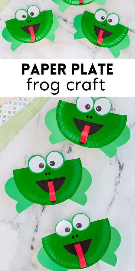 This paper plate frog is a fun spring activity to learn about the life cycle of a frog and use fine motor skills while having fun. Frog Crafts Preschool, Frog Life Cycle Craft, Frog Life Cycle Activities, Frogs Preschool, Made To Be A Momma, Craft Ideas For Beginners, Creative Craft Ideas, Frog Activities, Life Cycle Craft