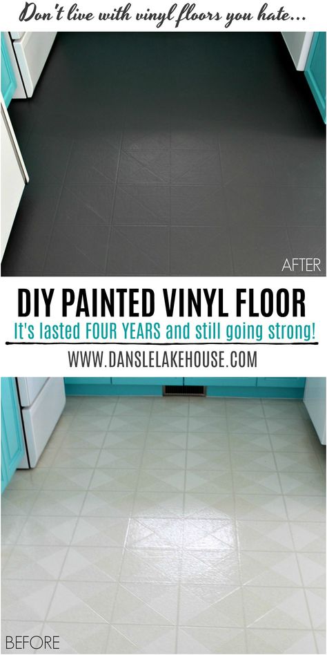 Vinyl Floor Painting Ideas, Paint Vynil Floor, Painting Bathroom Vinyl Floor, Painted Vinyl Floors Before And After, Update Vinyl Floor, Painting Over Vinyl Flooring, Painting Over Linoleum Floors, Painting Kitchen Floor Linoleum, Painted Vinyl Flooring