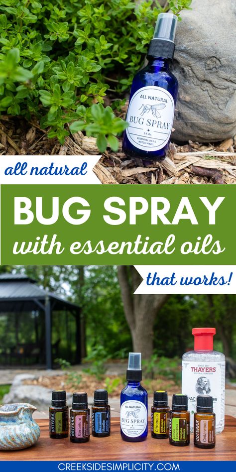 Ditch the toxins and make this simple, natural DIY bug spray! It uses thyme, geranium, peppermint, citronella, lemon eucalyptus, and cedarwood essential oils. 

Full recipe and FREE printable bug spray label! Essential Oil Bug Spray Recipe, Homemade Bug Spray Recipe, Essential Oils Witch, Natural Bug Spray Recipe, All Natural Bug Spray, Essential Oil Bug Spray, Homemade Bug Spray, Diy Bug Spray, Bug Spray Recipe