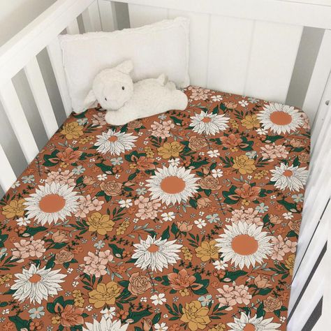 Soft Nursery, Retro Spring, Toddler Sheets, Baby Crib Sheets, Toddler Mattress, Spring Wildflowers, Summer Boho, Fitted Crib Sheet, Crib Mattress