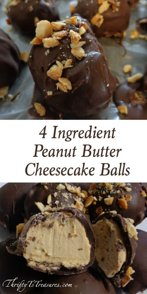 quick chocolate covered cream cheese + peanut butter balls Peanut Butter Cheesecake Balls, Brownie Vegan, Cheesecake Balls, No Bake Recipe, Butter Recipes, Peanut Butter Cheesecake, Peanut Brittle, Eat Healthier, Bake Dessert