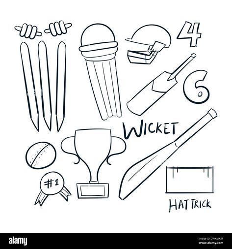 Download this stock vector: Cricket Vector Illustration Vector Icon Cricket sports Item icon Doodle Scribbles Icons - 2WKMK3F from Alamy's library of millions of high resolution stock photos, illustrations and vectors. Cricket Doodle Art, Cricket Drawing Easy, Cricket Doodle, Cricket Sketch, Cricket Drawing, Cricket Vector, Cricket Illustration, Cricket Aesthetic, Diy Bottles