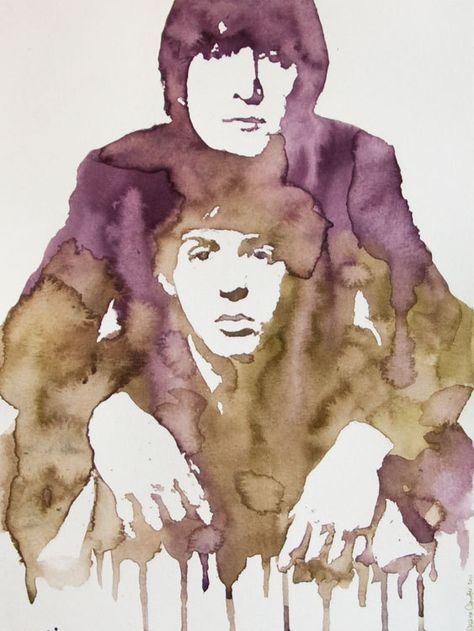 John Lennon & Paul McCartney Watercolor Painting The Beatles Art Painting, Beatles Watercolor, Beatles Silhouette Art, John Lennon And Paul Mccartney, John Lennon Imagine Art, John Lennon Caricature, John Lennon Paul Mccartney, Lennon And Mccartney, Beatles Art