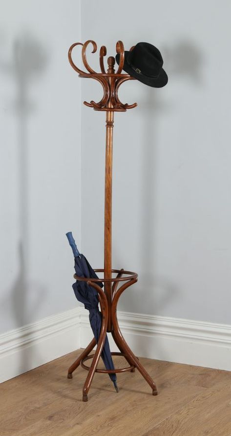 EDWARDIAN BENTWOOD COAT HAT STICK UMBRELLA HALLSTAND HAT STAND CIRCA 1910 Diy Hat Stand, Antique Coat Rack, Vintage Umbrella Stand, Hat And Coat Stand, Vintage Coat Rack, Carved Wood Wall Art, Hat Stand, Vintage Umbrella, Standing Coat Rack